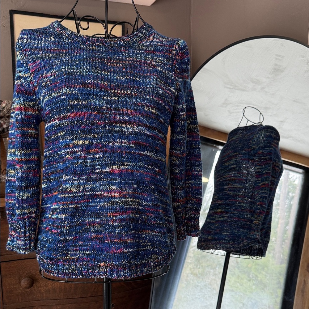 Notations Blue Multicolor Women's Sweater